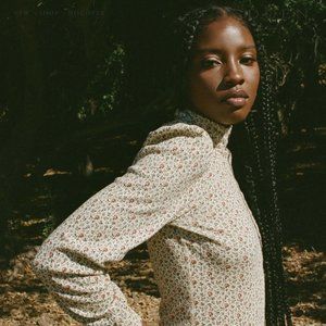 Doen Ashby Floral Pointelle Turtleneck Sweater